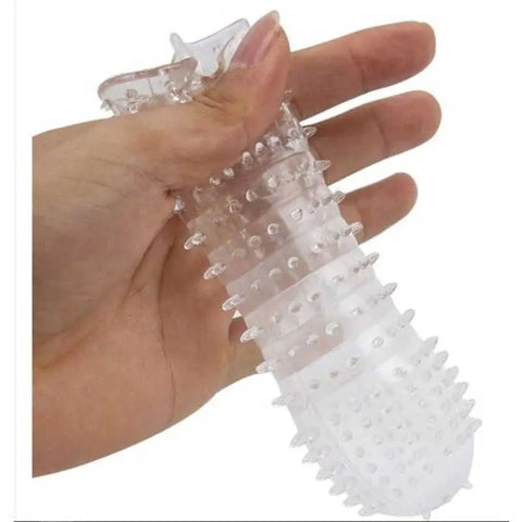 Soft Silicone Reusable Spike Condom Toy Dotted Ribbed Testurion