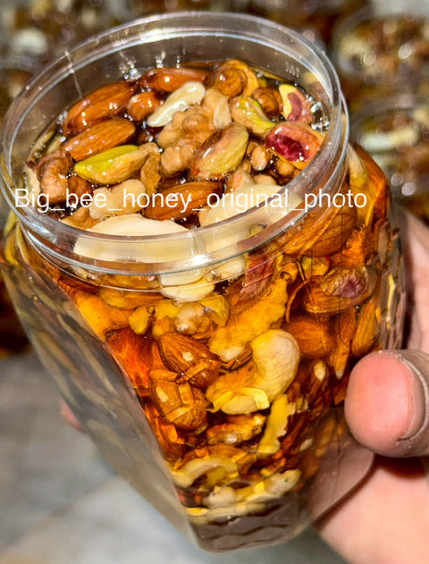 Premium quality dry fruits with honey mixture 100% pure half kg (500G) jar - Testurion